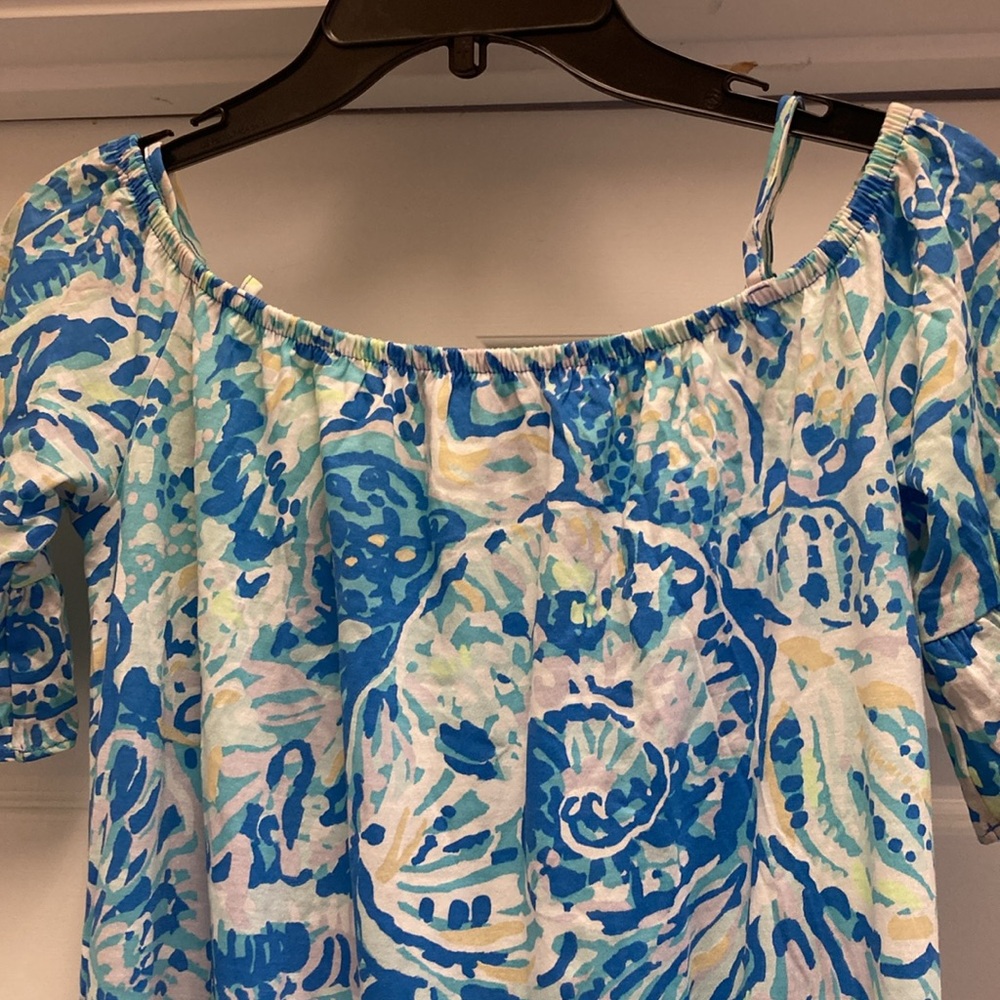 NWOT LILLY PULITZER knit dress XL colorful w/ruffle bottom & sleeves $129